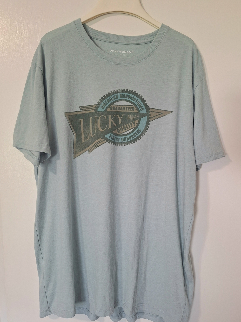 Lucky Brand Men’s Light Blue Vintage Style Graphic Tee
